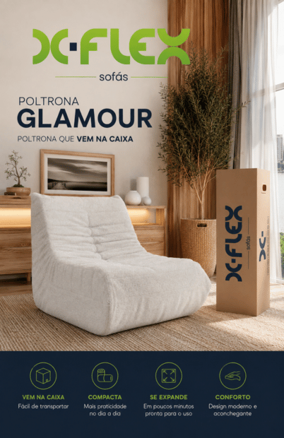 Poltrona Glamour - Bouclê - Areia