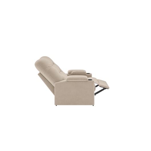 Poltrona Coimbra Retrátil/Reclinável porta copos Suede Capuccino - XFlex Sofás