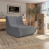 Poltrona Glamour Bouclé Grafite Embalada Em Caixa XFlex Sofás