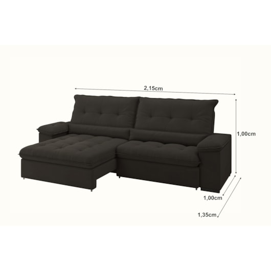 Sofá Alion 2,15m Retrátil/Reclinável Suede Marrom - Xflex Sofas