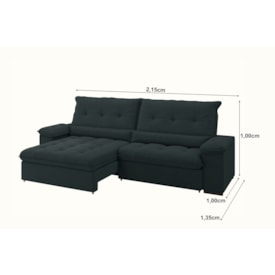 Sofá Alion 2,15m Retrátil/Reclinável Suede Petróleo - XFlex Sofás