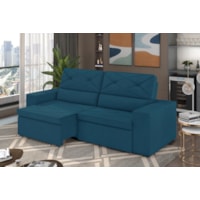 Sofá Arinos 2,30m Retrátil/Reclinável Suede Azul - XFlex Sofas