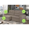 Sofá Arinos 2,30m Retrátil/Reclinável Suede Capuccino - XFlex Sofas