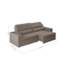 Sofá Arinos 2,30m Retrátil/Reclinável Suede Capuccino - XFlex Sofas