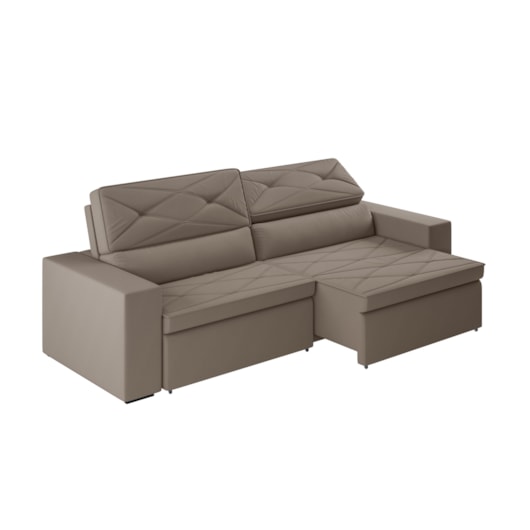 Sofá Arinos 2,30m Retrátil/Reclinável Suede Capuccino - XFlex Sofas