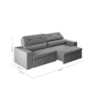 Sofá Arinos 2,30m Retrátil/Reclinável Suede Cinza - XFlex Sofas