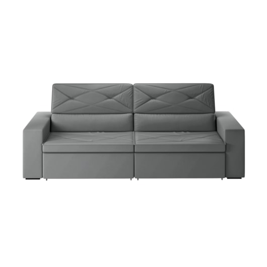 Sofá Arinos 2,30m Retrátil/Reclinável Suede Cinza - XFlex Sofas