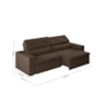 Sofá Arinos 2,30m Retrátil/Reclinável Suede Marrom - XFlex Sofas