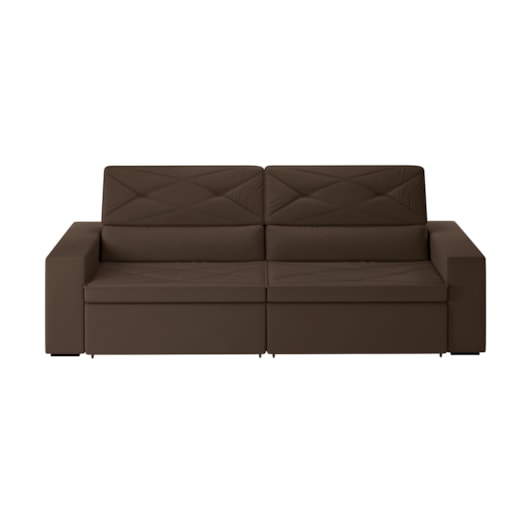 Sofá Arinos 2,30m Retrátil/Reclinável Suede Marrom - XFlex Sofas