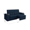 Sofá Confort Premium 2,05m Retrátil/Reclinável porta copos e USB Suede Azul - XFlex Sofas