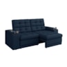 Sofá Confort Premium 2,05m Retrátil/Reclinável porta copos e USB Suede Azul - XFlex Sofas