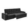 Sofá Confort Premium 2,30m Retrátil/Reclinável porta copos e USB Suede Preto - XFlex Sofas