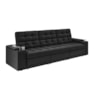 Sofá Confort Premium 2,30m Retrátil/Reclinável porta copos e USB Suede Preto - XFlex Sofas