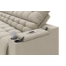 Sofá Connect Premium 2,00m Retrátil/Reclinável com porta copos e USB Suede Areia - XFlex Sofas