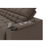 Sofá Connect Premium 2,30m Retrátil/Reclinável com porta copos e USB Suede Marrom - XFlex Sofas