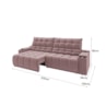 Sofá Connect Premium 2,30m Retrátil/Reclinável com porta copos e USB Suede Nude - XFlex Sofas