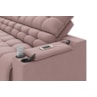 Sofá Connect Premium 2,30m Retrátil/Reclinável com porta copos e USB Suede Nude - XFlex Sofas