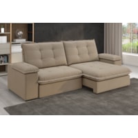 Sofá Fofão Premium 2,30m Retrátil/Reclinável Suede Capuccino - XFlex Sofas