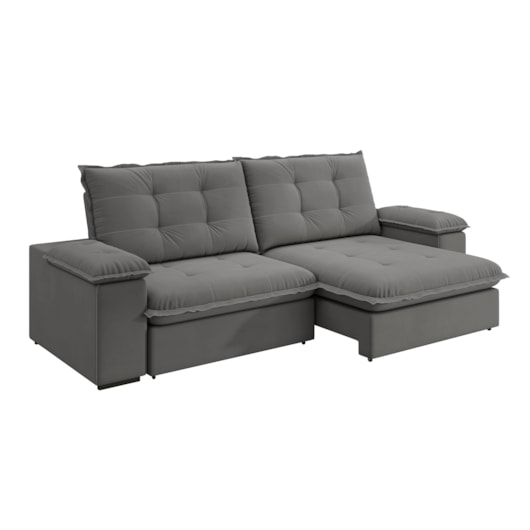 Sofá Fofão Premium 2,30m Retrátil/Reclinável Suede Cinza - XFlex Sofas