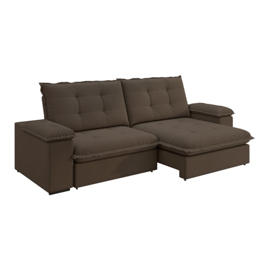 Sofá Fofão Premium 2,30m Retrátil/Reclinável Suede Marrom - XFlex Sofas