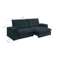 Sofá Fofão Premium 2,30m Retrátil/Reclinável Suede Petróleo - XFlex Sofas