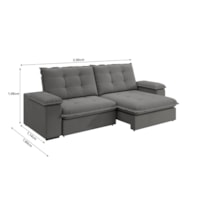 Sofá Fofão Premium 2,50m Retrátil/Reclinável Suede Cinza - XFlex Sofas