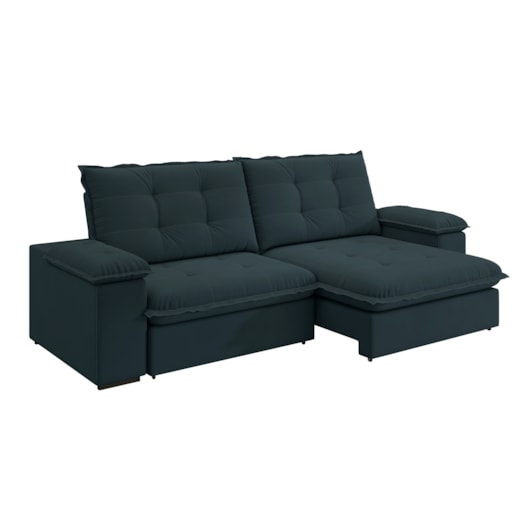 Sofá Fofão Premium 2,50m Retrátil/Reclinável Suede Petróleo - XFlex Sofas