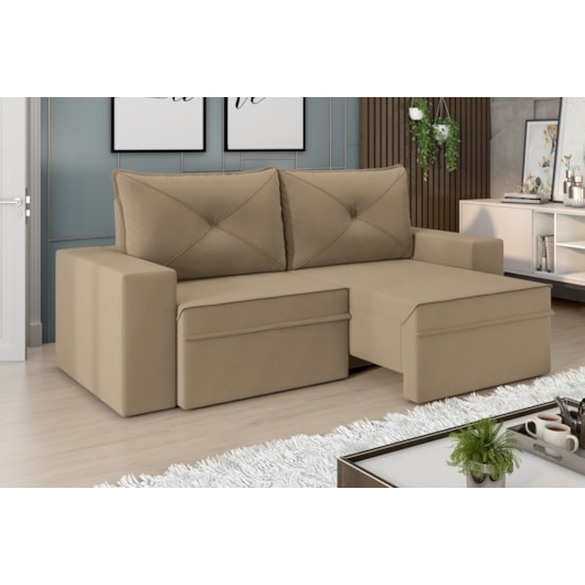 Sofá Miami Premium 2,00m Retrátil/Reclinável Suede Capuccino - XFlex Sofas