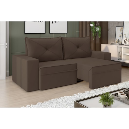 Sofá Miami Premium 2,00m Retrátil/Reclinável Suede Marrom - XFlex Sofas