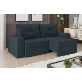 Sofá Miami Premium 2,00m Retrátil/Reclinável Suede Petróleo - XFlex Sofas