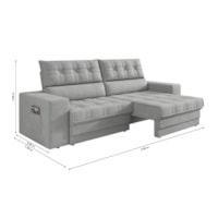 Sofá Oscar Plus 2,06m Retrátil/Reclinável Suede Areia - XFlex Sofas