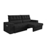 Sofá Oscar Plus 2,06m Retrátil/Reclinável Suede Preto - XFex Sofas