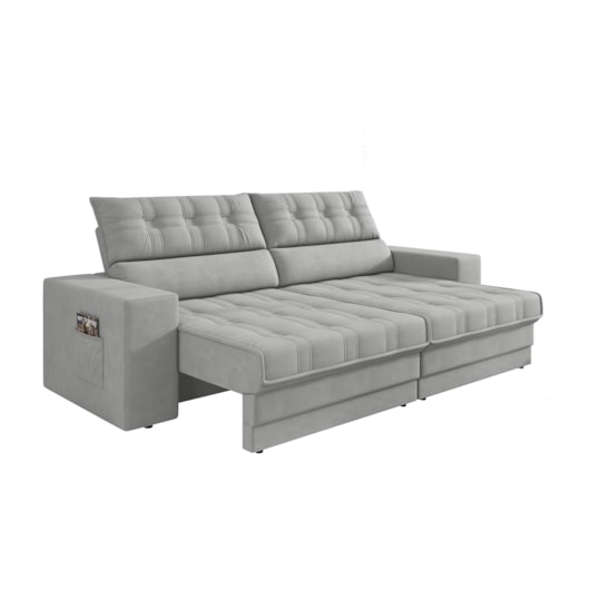 Sofá Oscar Plus 2,30m Retrátil/Reclinável Suede Areia - XFlex Sofas