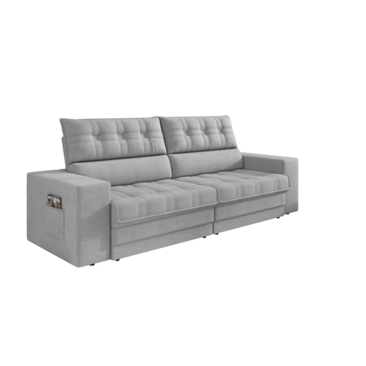 Sofá Oscar Plus 2,30m Retrátil/Reclinável Suede Areia - XFlex Sofas