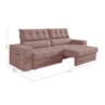 Sofá Oscar Plus 2,30m Retrátil/Reclinável Suede Nude - XFlex Sofas