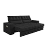 Sofá Oscar Plus 2,30m Retrátil/Reclinável Suede Preto - XFlex Sofas