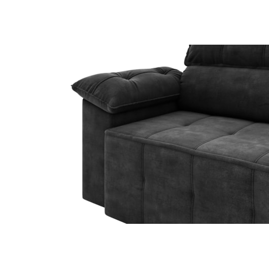 Sofá Santiago 2,20m Retrátil/Reclinável Suede Preto - XFlex Sofás